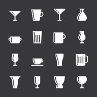 Cup and Glass Icons - White Series