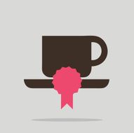 Coffee cup with label