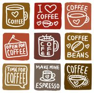 Coffee icons block icon set