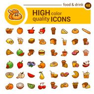 color food icons set