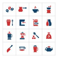 Set color icons of coffee