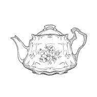 Hand made sketch of tea sets Vector illustration N7