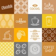 Vector chocolate cocoa and coffee icons