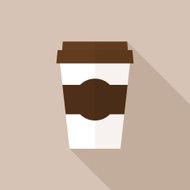 Disposable coffee cup flat icon