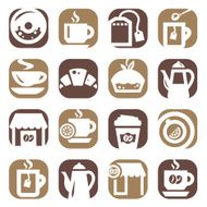 color coffee and tea icons