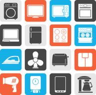 Silhouette home appliance icons