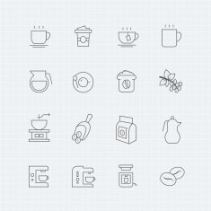 Coffee vector thin line symbol icon