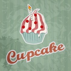 cupcake retro background Vector illustration