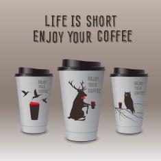 Take-out coffee in thermo cup