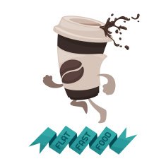 Flat fast food coffe