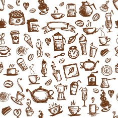 Coffee time seamless background for your design