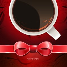 Greeting card with coffee cup (place for your text)