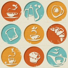 Breakfast pattern with food elements