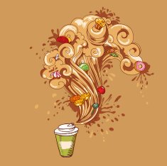 Coffee to go with pastry concept