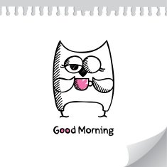 owl and cup of coffee vector eps 10 N3
