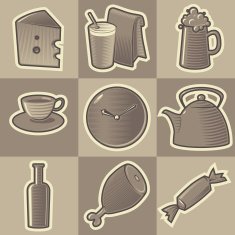 Monochrome food icons