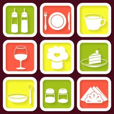 Set of 9 icons kitchen utensils