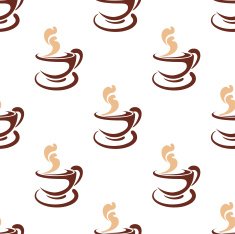 Seamless background pattern of steaming coffee
