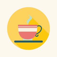 coffee flat icon with long shadow N14