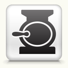 Square Button with Coffee Grinder interface icon