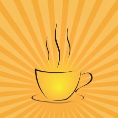 Cup with a hot drink Steam over cup