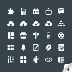 Set of Office and Media Icons N4