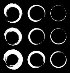 Set of White Grunge Circle Stains