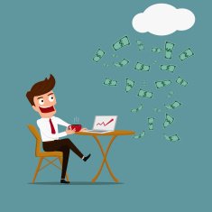 Business man have relax and passive income concept