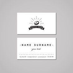 Coffee shop business card design concept Logo with coffee bean N2