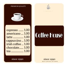 menu for coffee shop N2