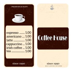 menu for coffee shop N3