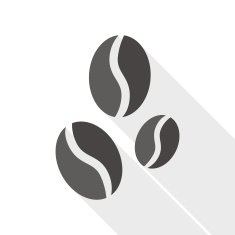coffee bean flat icon with long shadow N2