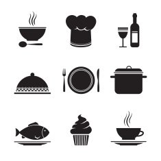 Collection of restaurant design elements
