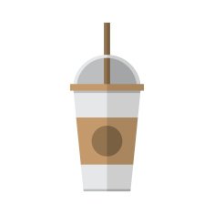 Coffee cup with straw vector illustration