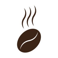Coffee bean with steam vector illustration