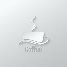 coffee cup paper cut design background