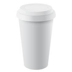 Disposable Plastic Cup with Lid Vector Illustration