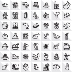 Outline food icons