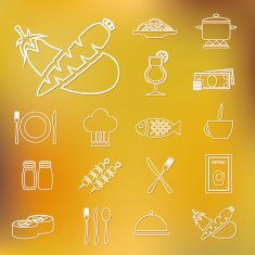 restaurant outline icons