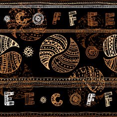 Coffee background in ethnical style
