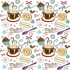Vector Pattern Hot Fresh Coffee