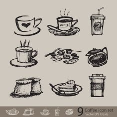 vector sketch of accessory coffee create