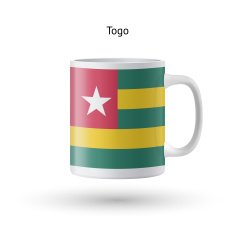 Togo flag souvenir mug on white background