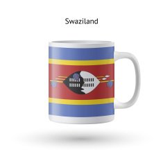 Swaziland flag souvenir mug on white background