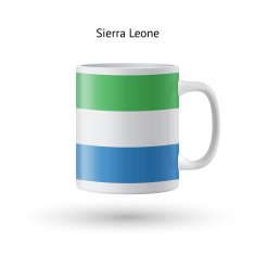 Sierra Leone flag souvenir mug on white background