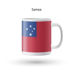 Samoa flag souvenir mug on white background