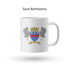 Saint Barthelemy flag souvenir mug on white background