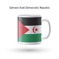 Sahrawi Arab Democratic Republic flag souvenir mug on white