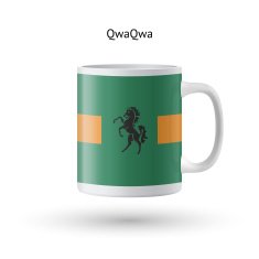 QwaQwa flag souvenir mug on white background