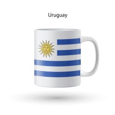 Uruguay flag souvenir mug on white background